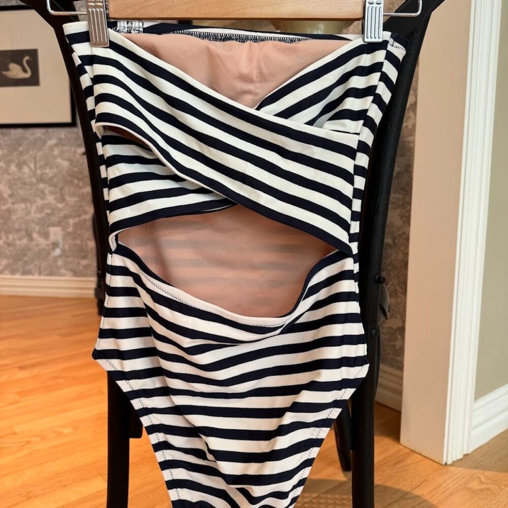 Jcrew swimsuit navy stripe